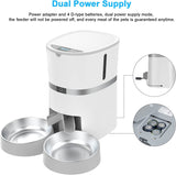Smart  Automatic Pet Feeder Two-Way Splitter and Two Bowls | WHITE