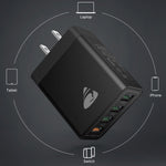 4-Port Cube 3.0 Fast USB Wall Plug for iPhone, Tablets, Galaxy | Black
