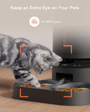 Smart Wi-Fi Automatic Pet Feeder Two-Way Splitter and Two Bowls | BLACK
