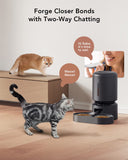 Smart Wi-Fi Automatic Pet Feeder Two-Way Splitter and Two Bowls | BLACK