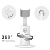 Smart 360° Rotation Phone Camera Mount with Selfie Ring Light | White