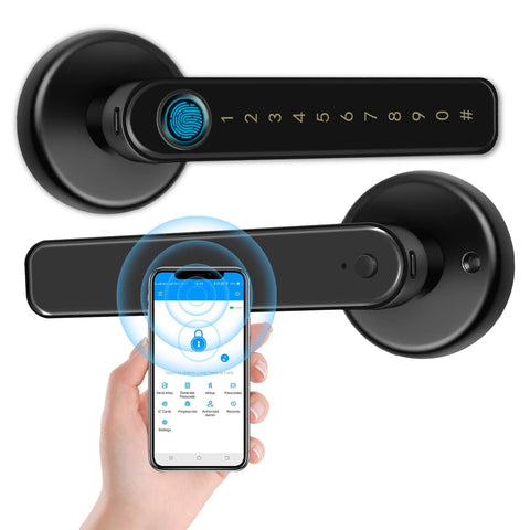 Smart Touchscreen Fingerprint Keyless Door Lock | BLACK