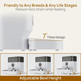 Smart Wi-Fi Automatic Pet Feeder Two-Way Splitter and Two Bowls | WHITE