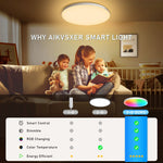 Smart Flush LED Ceiling Light Compatible w/Alexa & Google Assistant