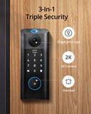 Smart Video Lock, 3-in-1  Keyless Entry Door Deadbolt Lock | BLACK