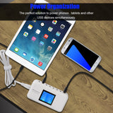 LCD Multiple 8 USB Fast Charging Station | White