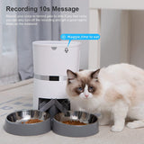 Smart  Automatic Pet Feeder Two-Way Splitter and Two Bowls | WHITE