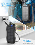 Solar 3.0 Fast Charging Power Bank w/ Built-in Super Bright Flashlight | Black