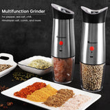 Rechargeable Smart Salt & Pepper Gravity Grinders | Silver